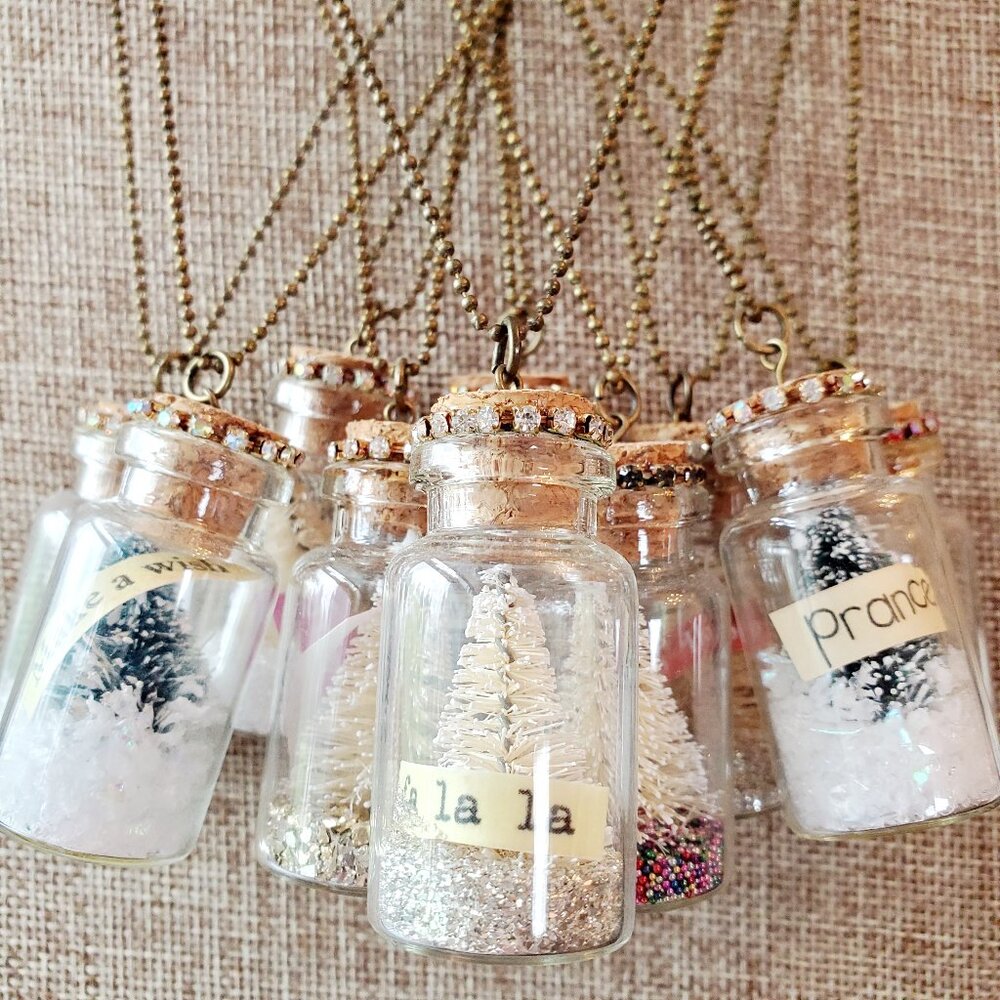 Christmas Trees In A Bottle Pendant or Ornament